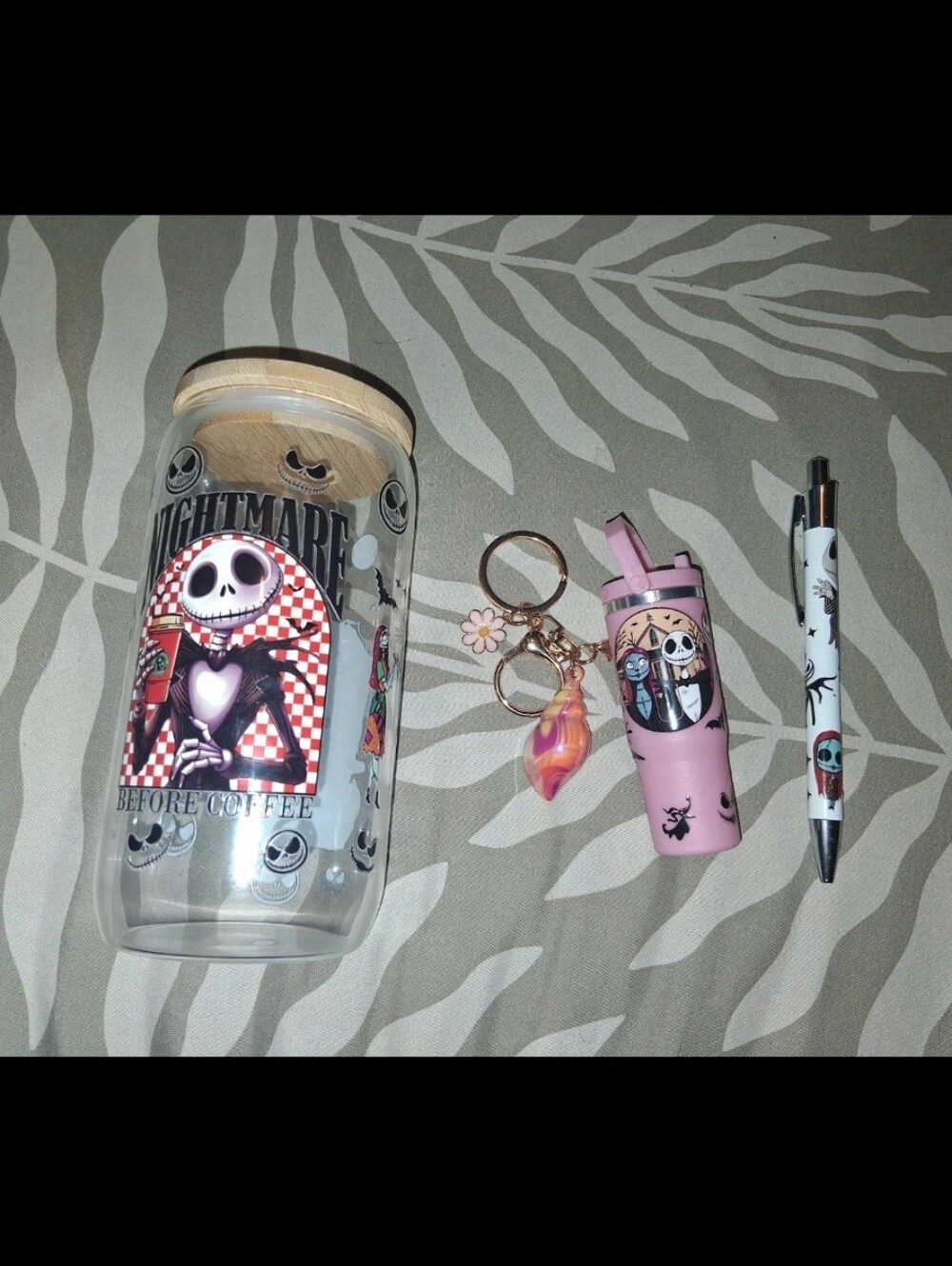 Nightmare Before Christmas Mug with Mini Tumbler Keychain and Pen